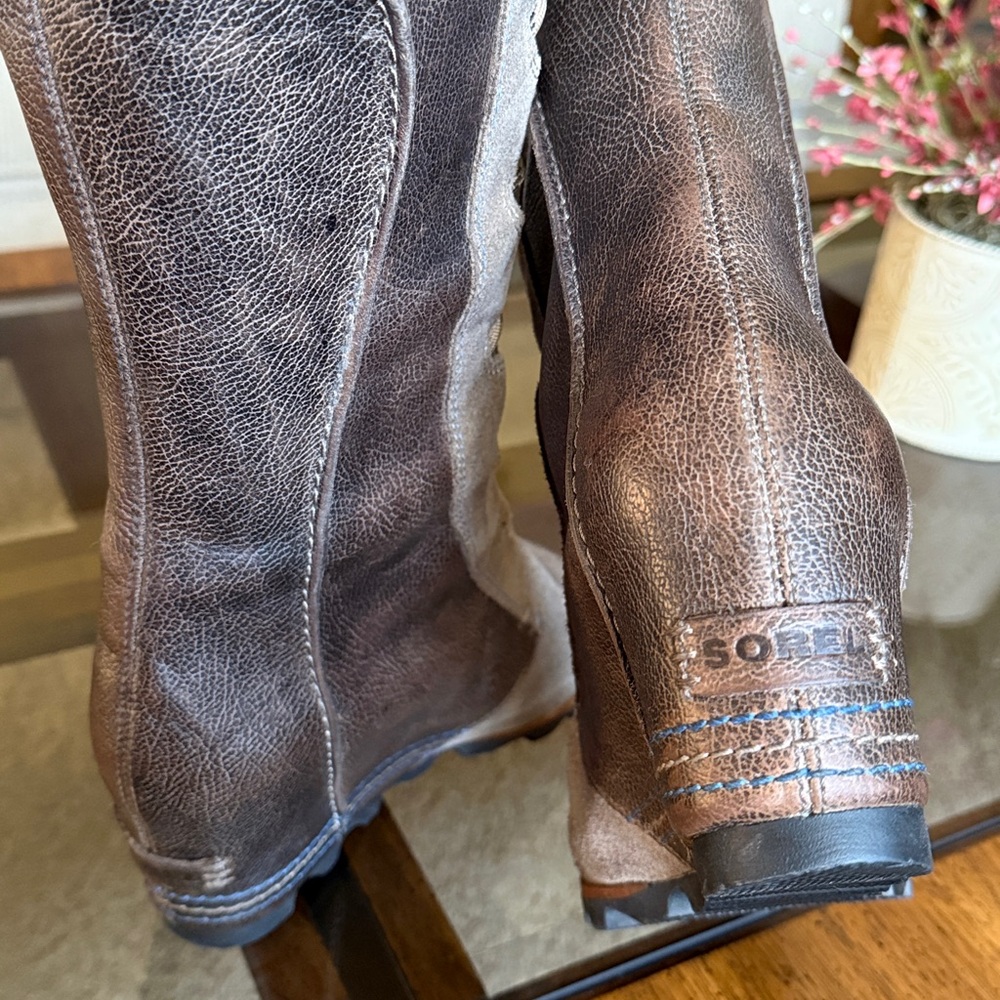 Sorel Cate The Great Tall LaceUp Lug Sole Wedge Boot Style NL2175-227 Size US8.5 - Picture 6 of 17